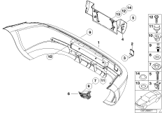 Облицовка Зд для BMW Z3 Z3 2.2i M54 (схема запасных частей)