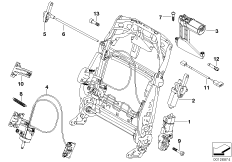 Сиденье Пд, э/оборуд. и приводы спинки для BMW E65 735i N62 (схема запасных частей)
