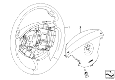 Спортивн. м/ф рулевое колесо с НПБ Smart для BMW E66 760Li N73 (схема запасных частей)
