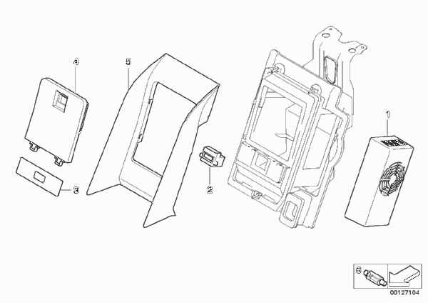 Детали корпуса холодильника для BMW E66 760Li N73 (схема запчастей)