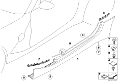 Накладка порог / арка колеса для BMW E86 Z4 3.0si N52 (схема запасных частей)