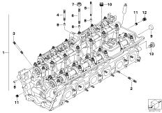 головка блока цилиндров для BMW E66 760Li N73 (схема запасных частей)
