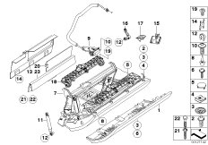 вещевой ящик для BMW E64 645Ci N62 (схема запасных частей)