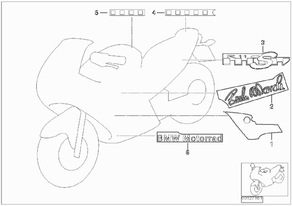 Наклейка Boxer Cup Replika 2003 для BMW 259S R 1100 S 98 (0422,0432) 0 (схема запчастей)