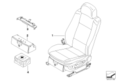 Сиденье Пд в сборе для BMW E83N X3 1.8d N47 (схема запасных частей)