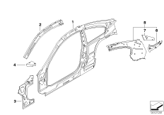Детали бокового каркаса для BMW E63N 635d M57N2 (схема запасных частей)