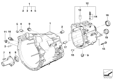 GS5S31BZ (SMG) картер и доп.элементы для BMW E46 330i M54 (схема запасных частей)