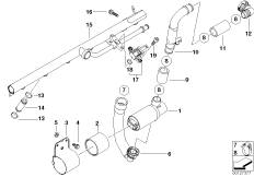 Клапан регулировки х.х./доп.воздухопров. для BMW E46 M3 CSL S54 (схема запасных частей)
