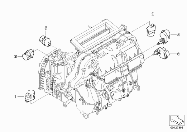 Сервопривод автоматич.сист.кондиц.Basis для BMW E61N 525xd M57N2 (схема запчастей)