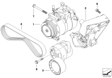 Compressore climatiz. - Ricambi Usati для BMW E61 525i M54 (схема запасных частей)