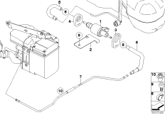 Система подачи топлива/насос/трубопровод для BMW E61 525i M54 (схема запасных частей)