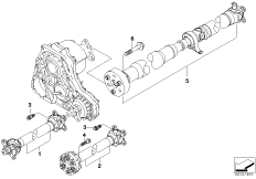 Карданный вал, привод на все колеса для BMW E46 330xd M57 (схема запасных частей)