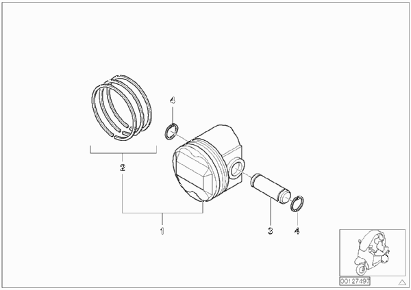 Детали поршня для BMW C1N C1 (0191) 0 (схема запчастей)