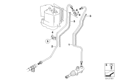 Трубопровод тормозного привода c ABS Зд для BMW K30 R 1200 CL (0442,0496) 0 (схема запасных частей)