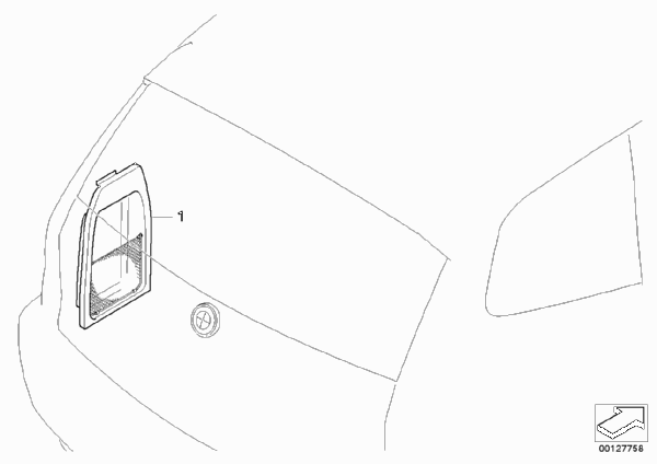 Дооснащение сеткой багажного отделения Л для BMW E83 X3 3.0d M57N2 (схема запчастей)