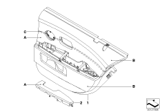 Обшивка двери Indi, част.кож.отделка Зд для BMW E66 740Li N62N (схема запасных частей)
