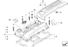 Крышка головки блока цилиндров для BMW E87 120i N46 (схема запасных частей)