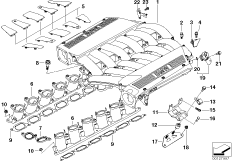 Система впуска для BMW E66 760Li N73 (схема запасных частей)