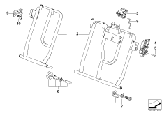 Каркас подушки зад.сид.с люком в спинке для BMW E46 325ti M54 (схема запасных частей)