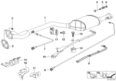 Катализатор/лямбда-зонд для BMW E36 316i 1.9 M43 (схема запасных частей)