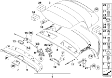 складной верх для BMW E85 Z4 M3.2 S54 (схема запасных частей)