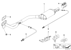 Катализатор/передний доп.глушитель для BMW Z3 Z3 1.9 M43 (схема запасных частей)