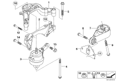Подвеска двигателя для BMW R50 One D W17 (схема запасных частей)