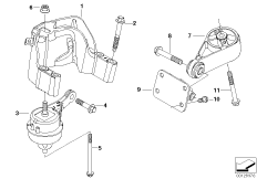 Подвеска двигателя для BMW R50 One 1.4i W10 (схема запасных частей)