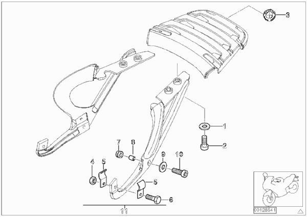 Доп.элементы багажника на крыше для BMW R28 R 850 R 02 (0428) 0 (схема запчастей)
