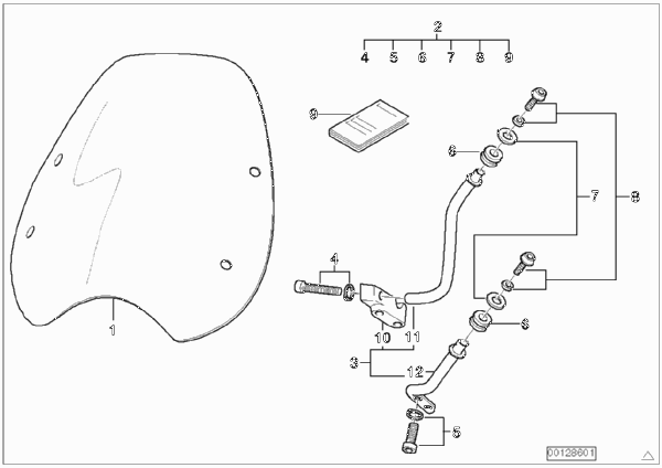 Ветрозащитный щиток Avantgarde для MOTO 59C3 R 1200 C Indep. 00 (0405,0433) 0 (схема запчастей)