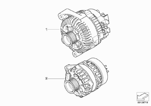 генератор для BMW E63 650i N62N (схема запчастей)