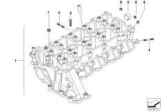 головка блока цилиндров для BMW E46 320d M47 (схема запасных частей)