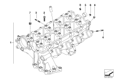 головка блока цилиндров для BMW E61N 520d M47N2 (схема запасных частей)