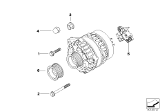 Детали генератора для BMW E67 745LiS N62 (схема запасных частей)