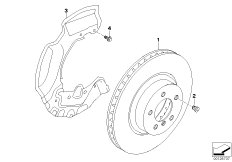 Диск тормозного механизма перед.колеса для BMW E63N 650i N62N (схема запасных частей)