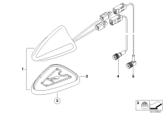 Детали многоканальной телеф.антенны для BMW R53 Cooper S W11 (схема запасных частей)