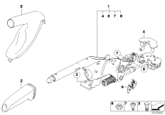 Рычаг стояночного тормоза для BMW E60 530xd M57N2 (схема запасных частей)