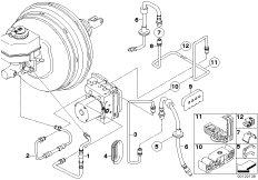 Трубопровод тормозного привода Пд для BMW E83N X3 2.0i N46 (схема запасных частей)