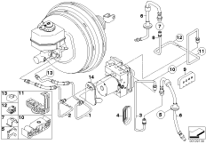 Трубопровод тормозного привода Пд для BMW E83 X3 2.5i M54 (схема запасных частей)