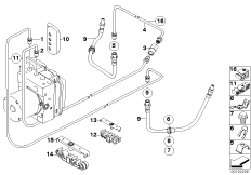 Трубопровод тормозного привода Зд для BMW E83 X3 2.0d M47N2 (схема запасных частей)