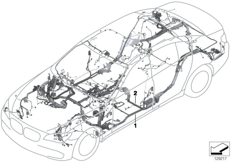 Основной жгут проводов до 03/2005 для BMW E66 750Li N62N (схема запчастей)