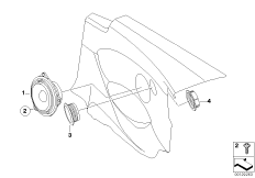 Детали боковой обшивки Top-Hifi для BMW E63N 630i N53 (схема запасных частей)