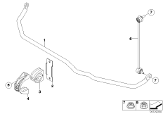 Стабилизатор Пд для BMW E66 735Li N62 (схема запасных частей)