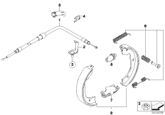 Стояночный тормоз/тормозные колодки для BMW E83N X3 1.8d N47 (схема запасных частей)