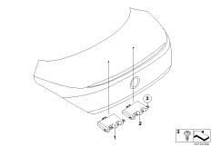 Детали м/канального телефона/антенна GPS для BMW E63 630i N52 (схема запасных частей)
