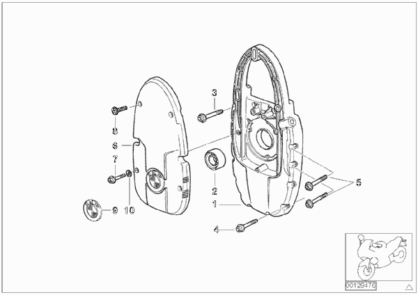 Передний щиток/щиток кроншт.генератора для BMW 59C2 R 1200 Montauk 03 (0309,0319) 0 (схема запчастей)