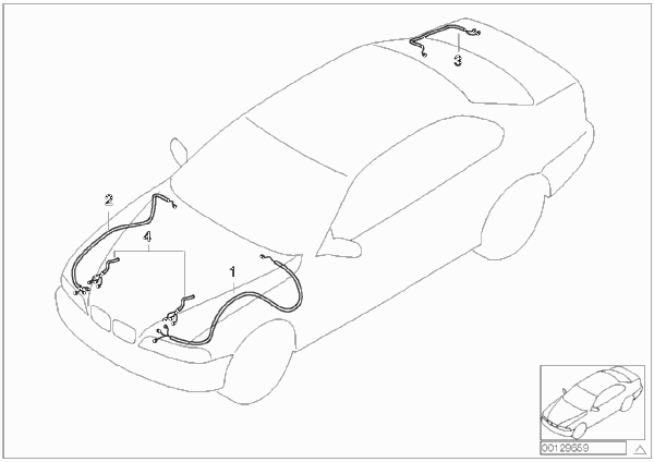 Ремонтный провод основн.жгута проводов для BMW E46 320i M54 (схема запчастей)