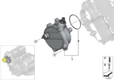 Вакуумный насос с трубопроводом для BMW E66 735Li N62 (схема запасных частей)