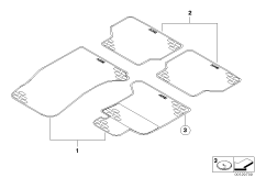 Резиновый коврик для BMW E60 525i M54 (схема запасных частей)