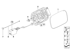 Заслонка заливного отверстия для BMW E83N X3 3.0d M57N2 (схема запасных частей)